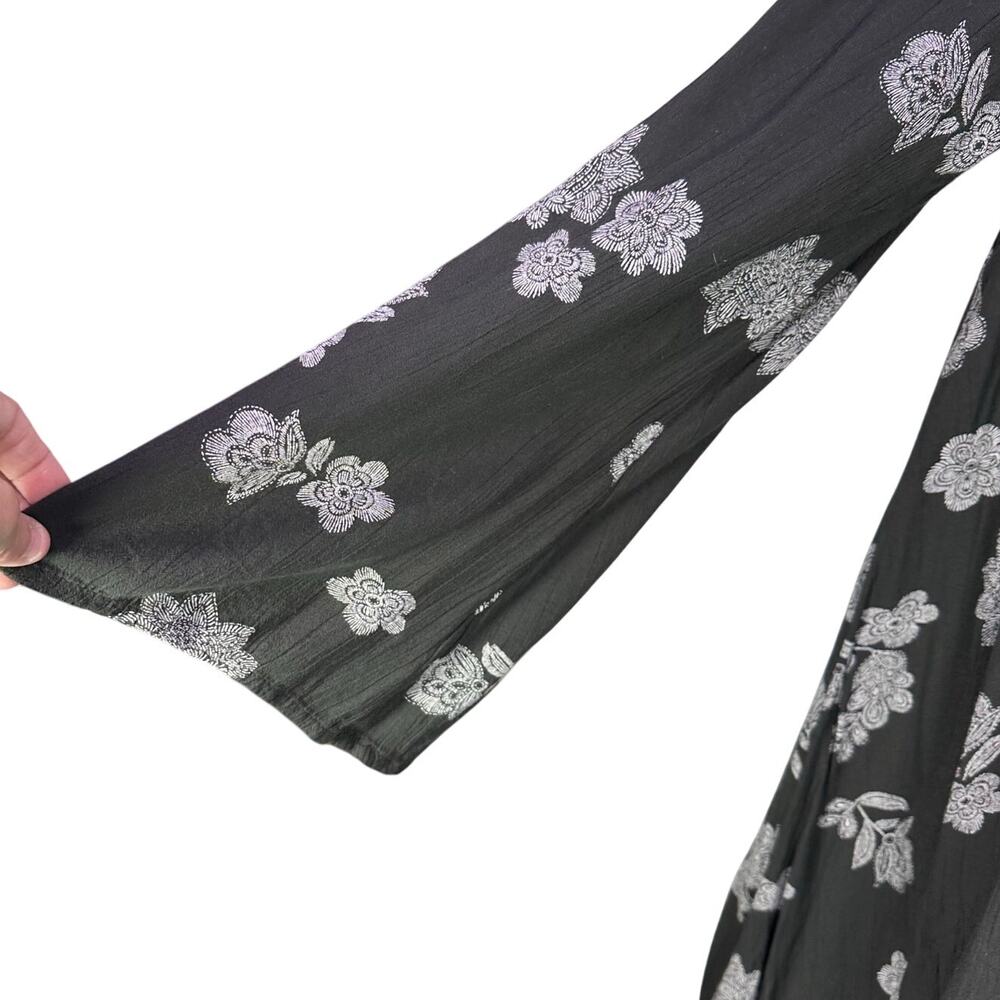 Vintage Y2k Mossimo medium dress black floral whimsygoth fairy cottage romantic - Picture 3 of 10